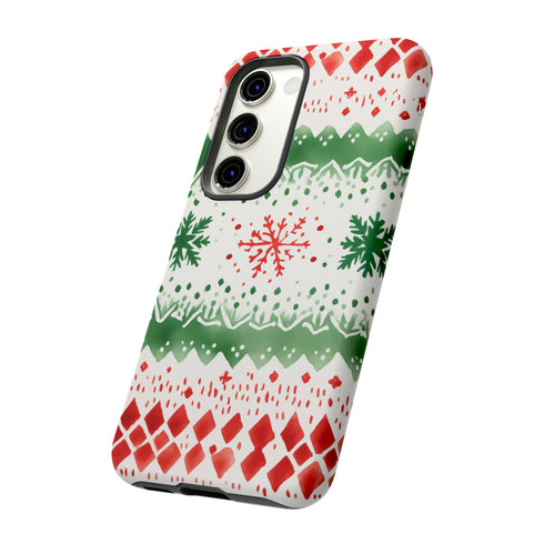 Watercolor Christmas Knitting - Impact Resistant Phone Case